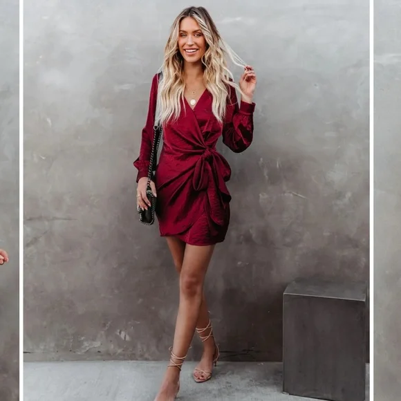 COPY - Vici satin wrap dress - Picture 7 of 7